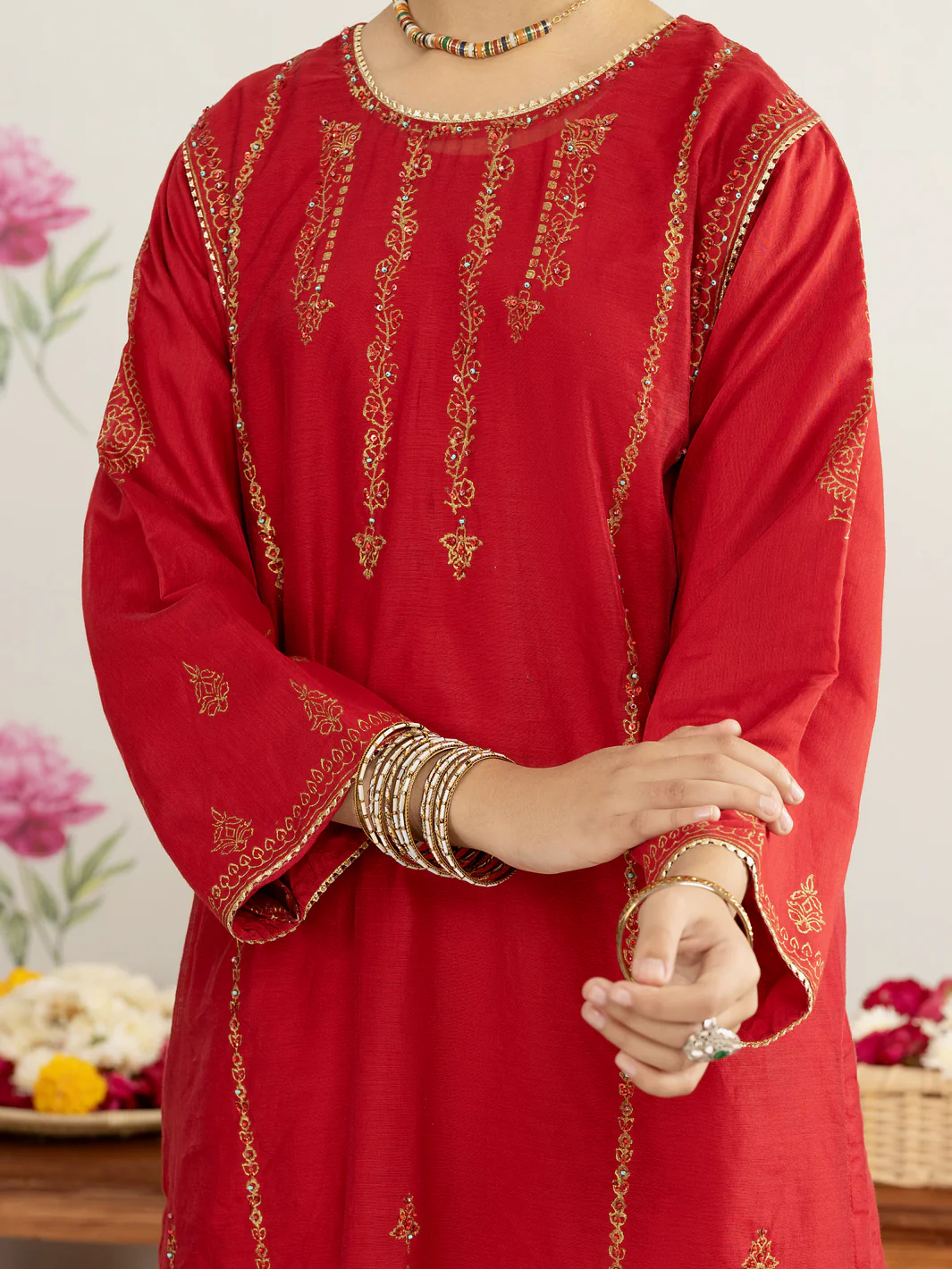 Red Modal 2 Piece Stitched - ALT-2PS-LKS-1125 - Image 3