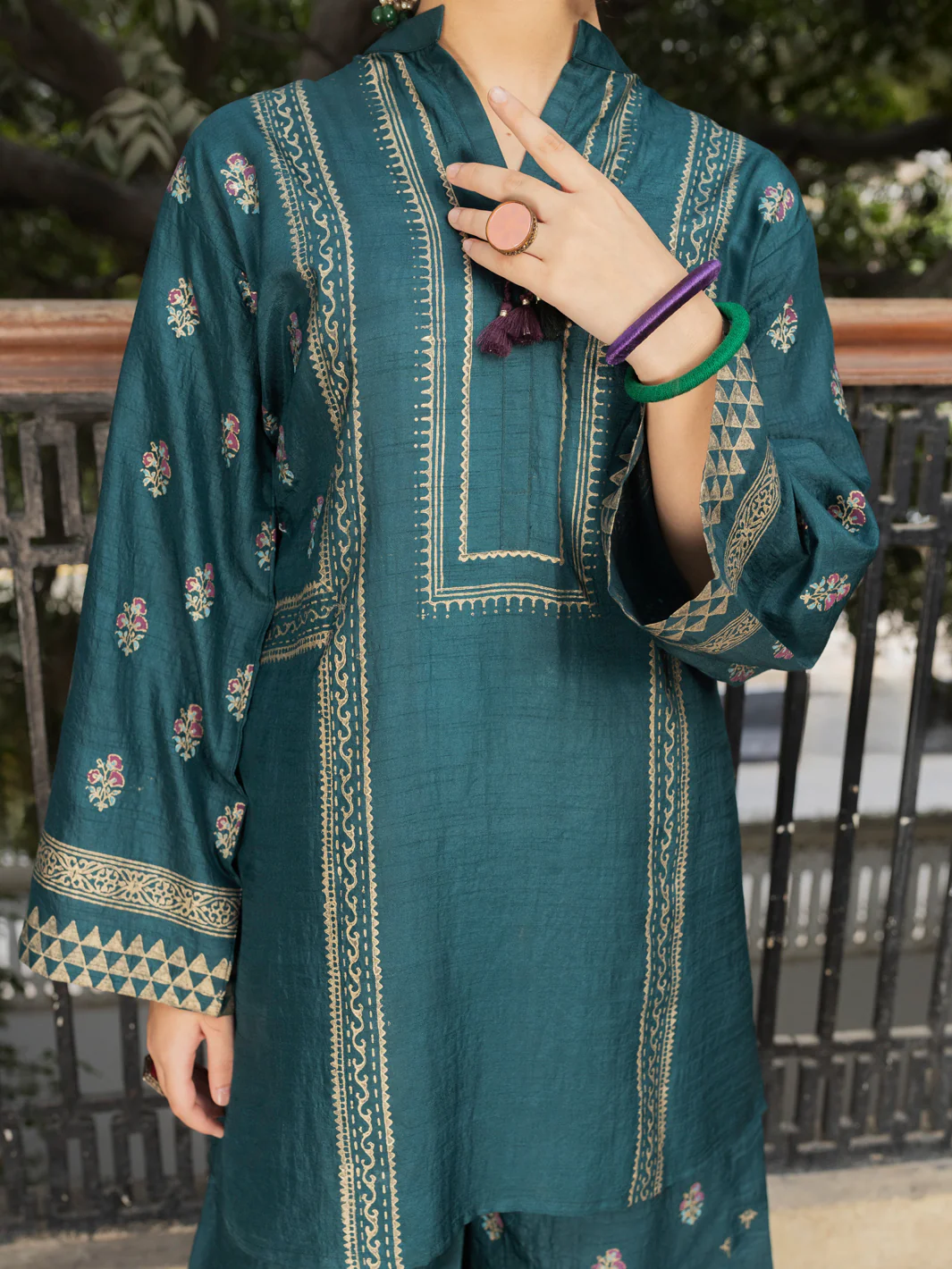 Green Raw Silk 2 Piece Stitched - ALT-2PS-LKS-1138 - Image 3