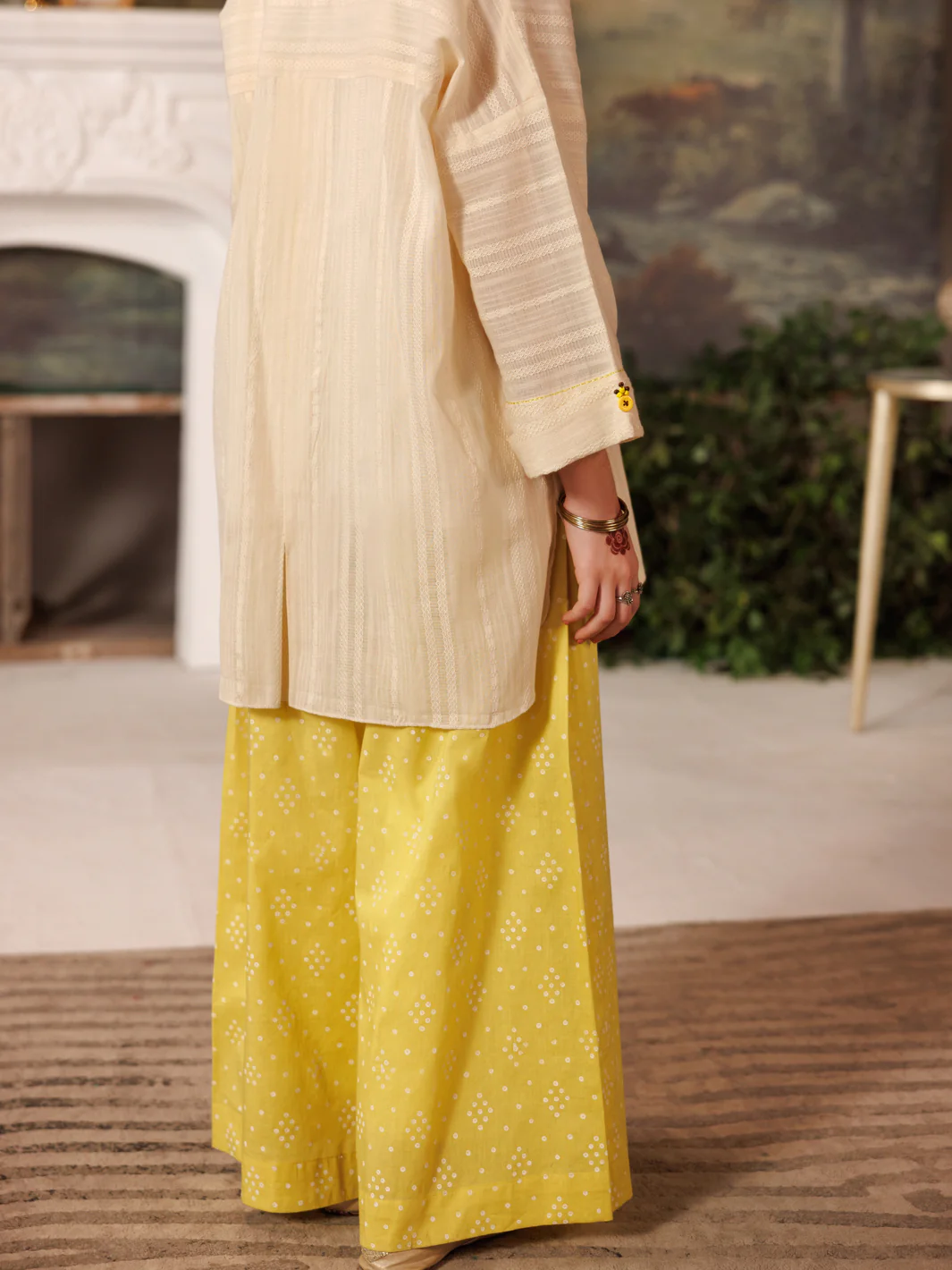 Off White Cotton Dobby 2 Piece Stitched - ALT-2PS-LKS-1158 - Image 2