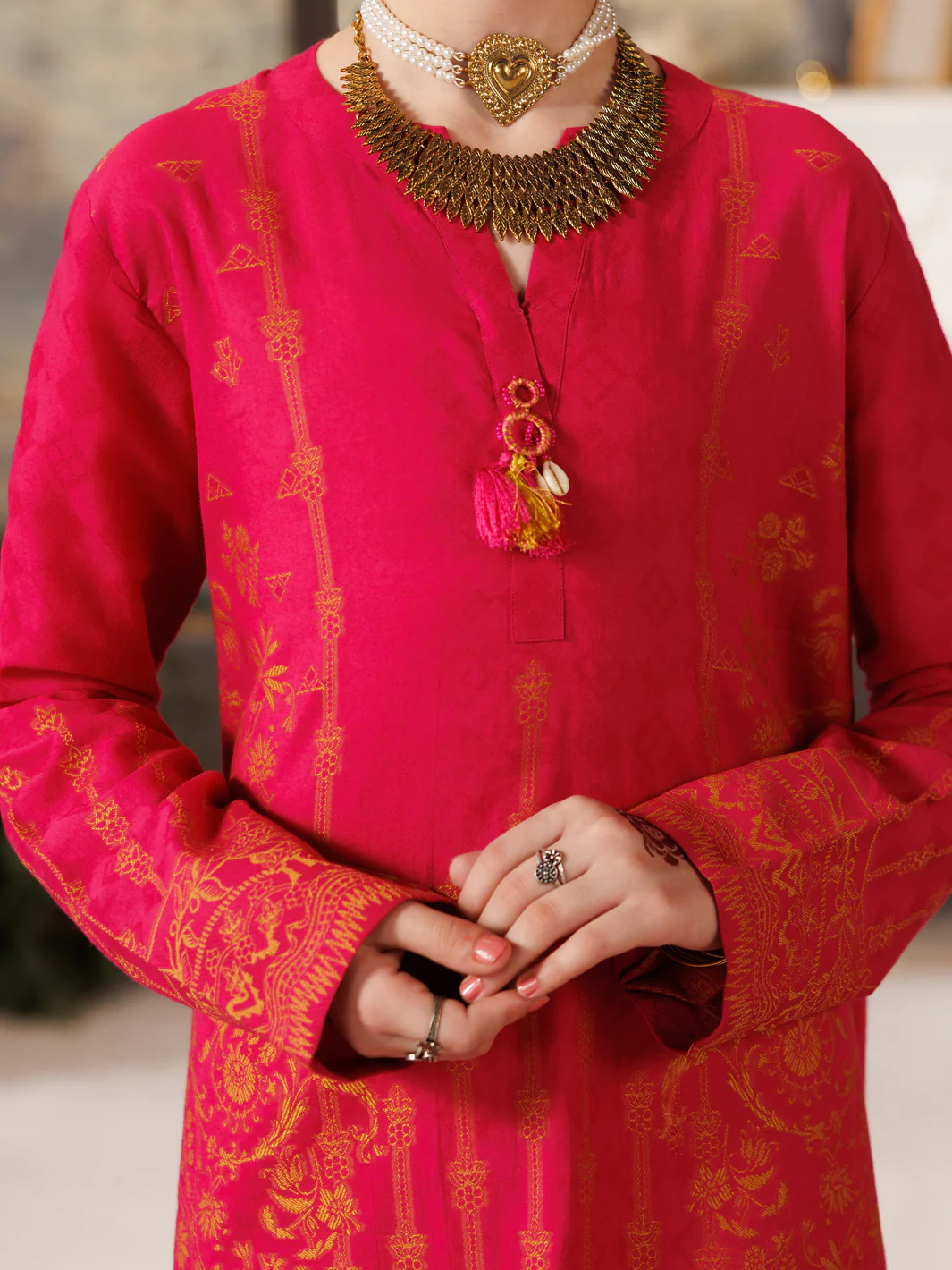 Pink Jacquard 2Pc Stitched - ALT-2PS-LKS-1162 - Image 3