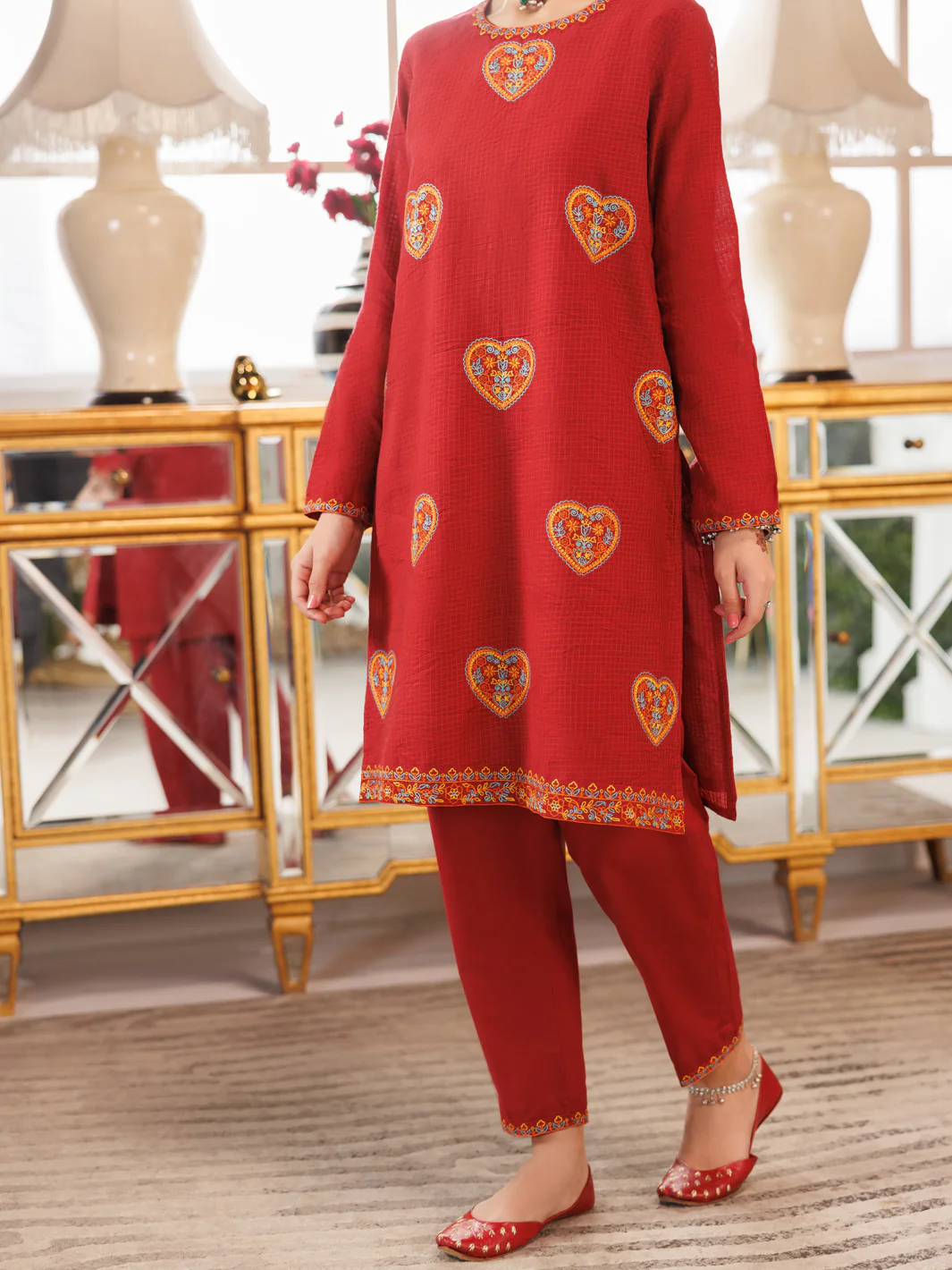 Maroon Dobby 2Pc Stitched - ALT-2PS-LKS-1164