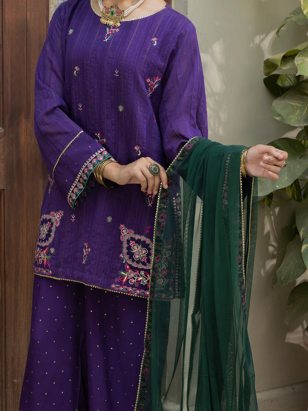Purple Dobby Square 3 Piece Stitched - ALT-3PS-LS-1133 - Image 2