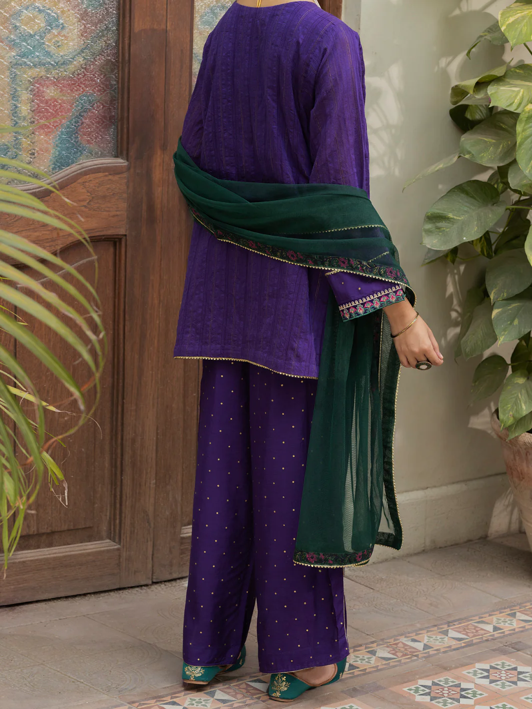 Purple Dobby Square 3 Piece Stitched - ALT-3PS-LS-1133 - Image 3