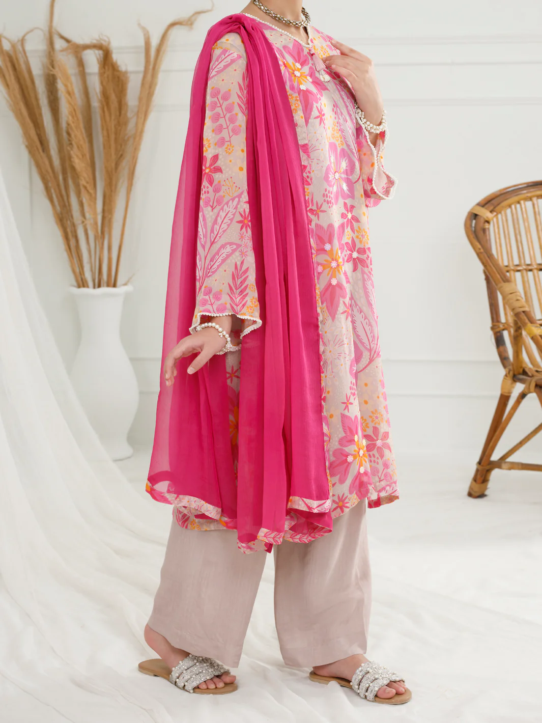 Pink Georgette 3 Piece Stitched - ALT-3PS-LS-1150 - Image 2