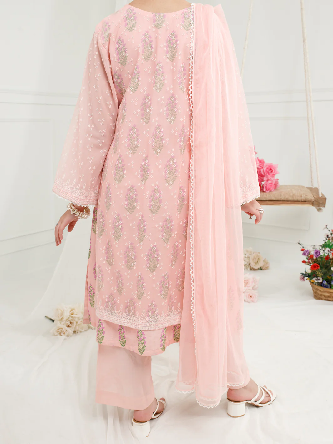 Pink Poly Net 3 Piece Stitched - ALT-3PS-LS-1157 - Image 3