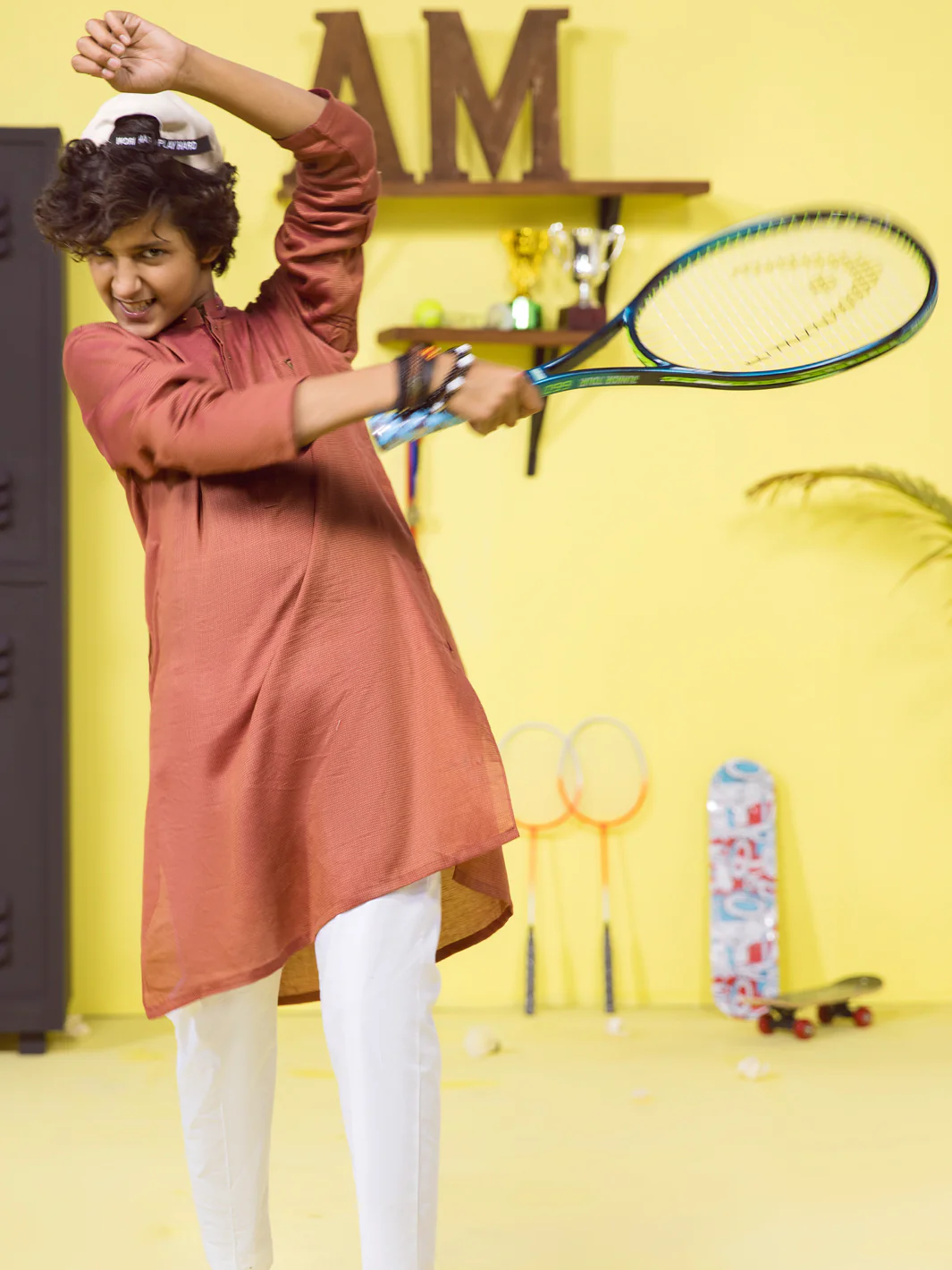 Dark Orange Boy Kurta - ALT-K-002A - Image 3
