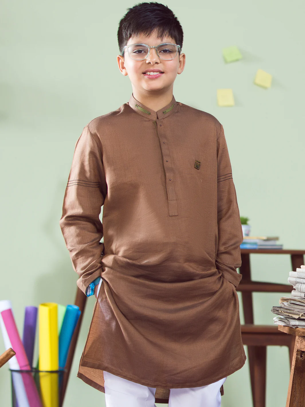 Brown Boy Kurta - ALT-K-002B - Image 2