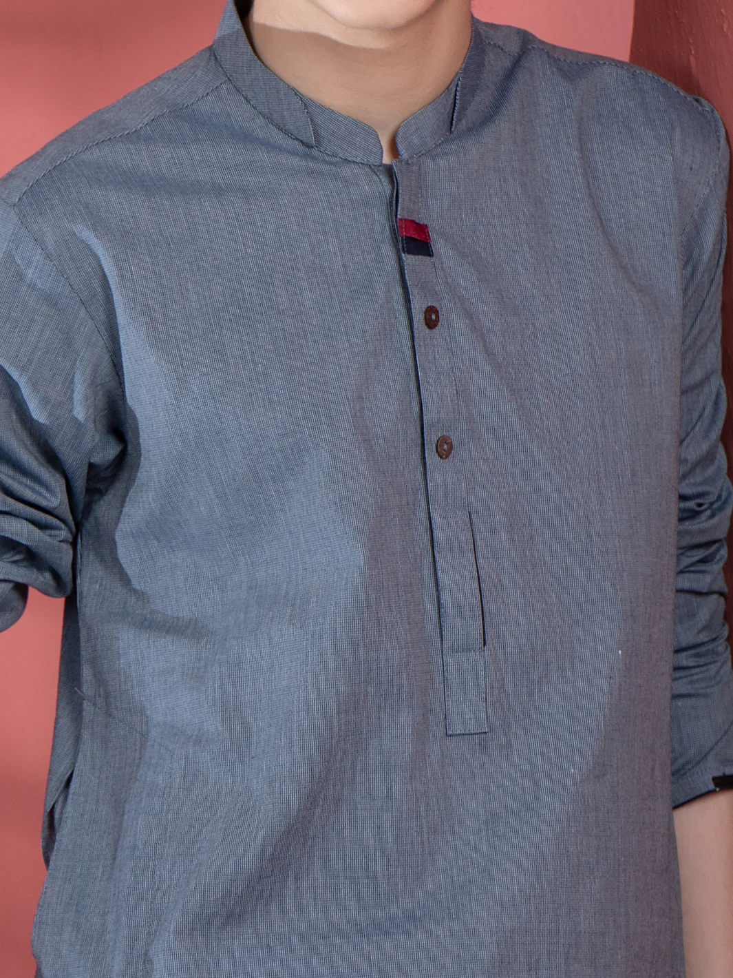 Blue Cotton Boy Kurta - ALT-K-009A - Image 2