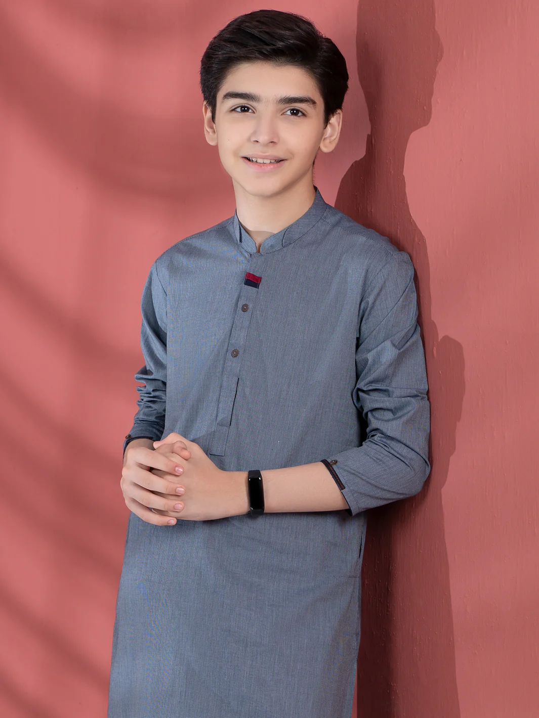 Blue Cotton Boy Kurta - ALT-K-009A - Image 4