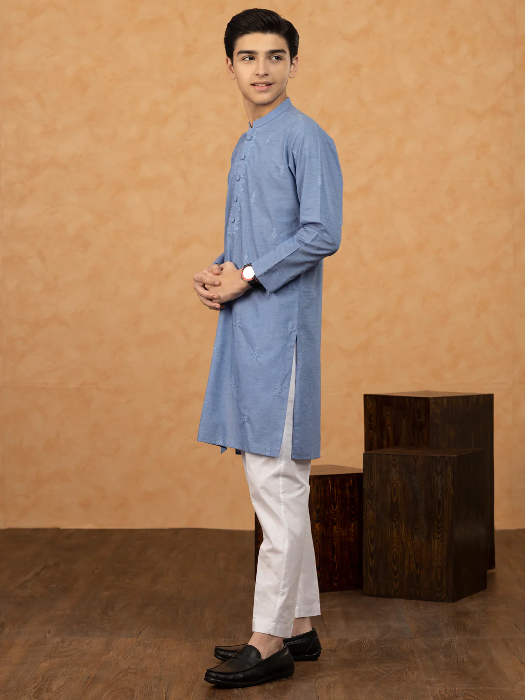 Blue Blended Kurta - ALT-K-036 - Image 2