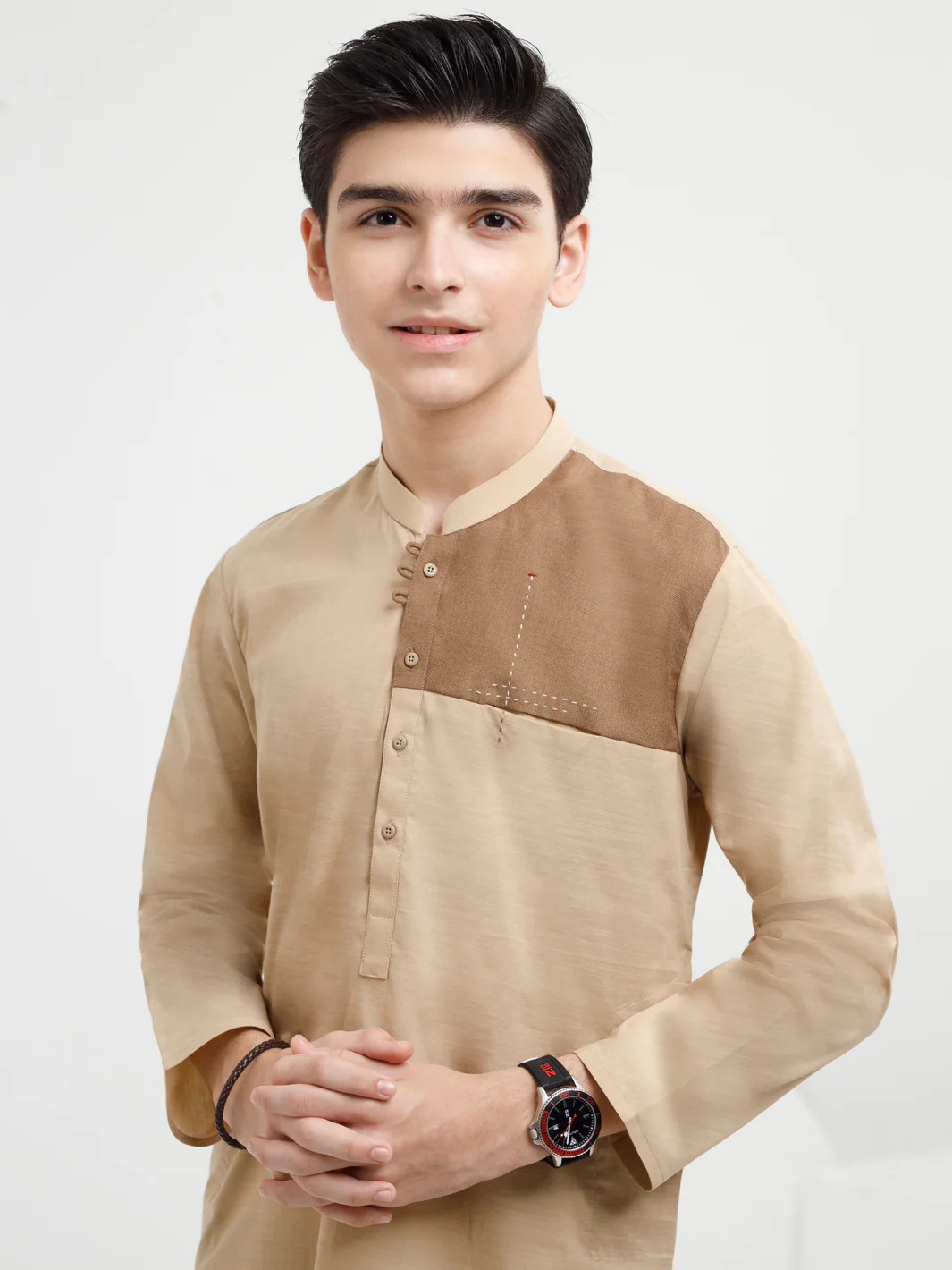 Beige Cotton Kurta - ALT-K-038A - Image 2