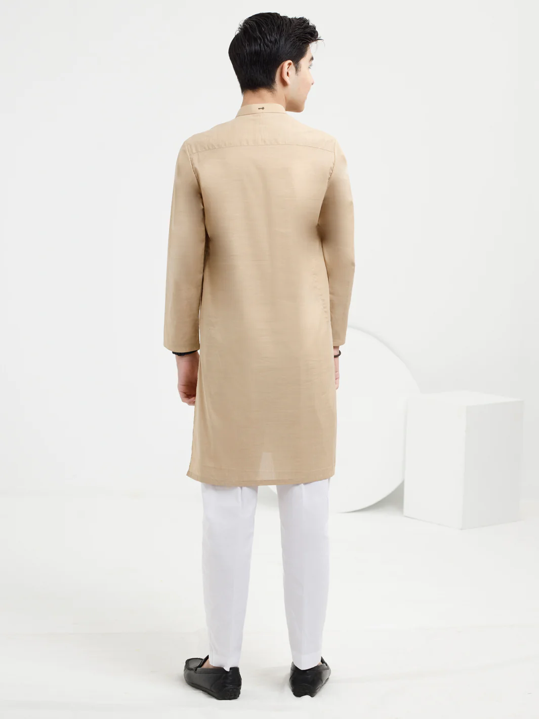 Beige Cotton Kurta - ALT-K-038A - Image 3