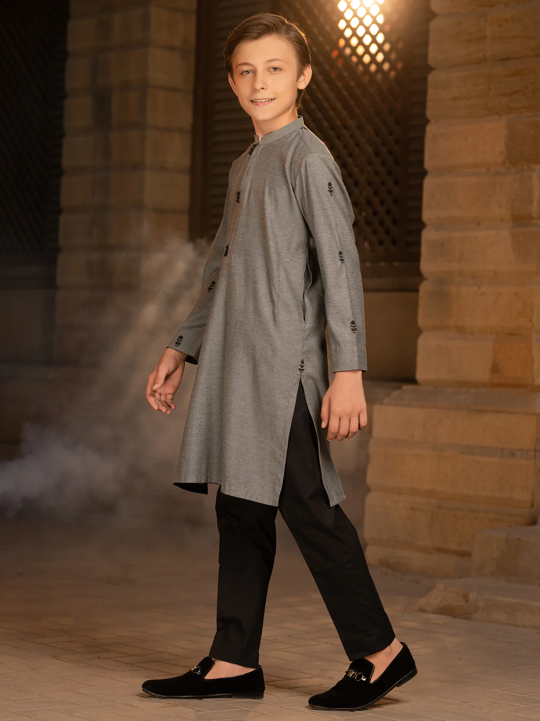 Grey Kurta - ALT-K-046A - Image 2