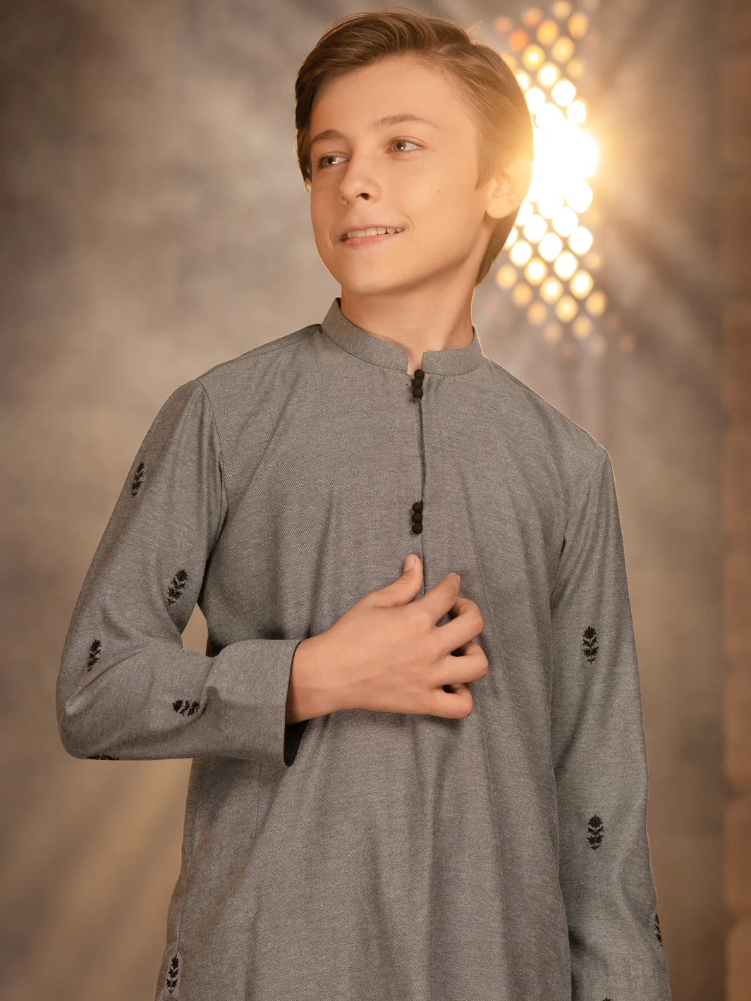 Grey Kurta - ALT-K-046A - Image 3