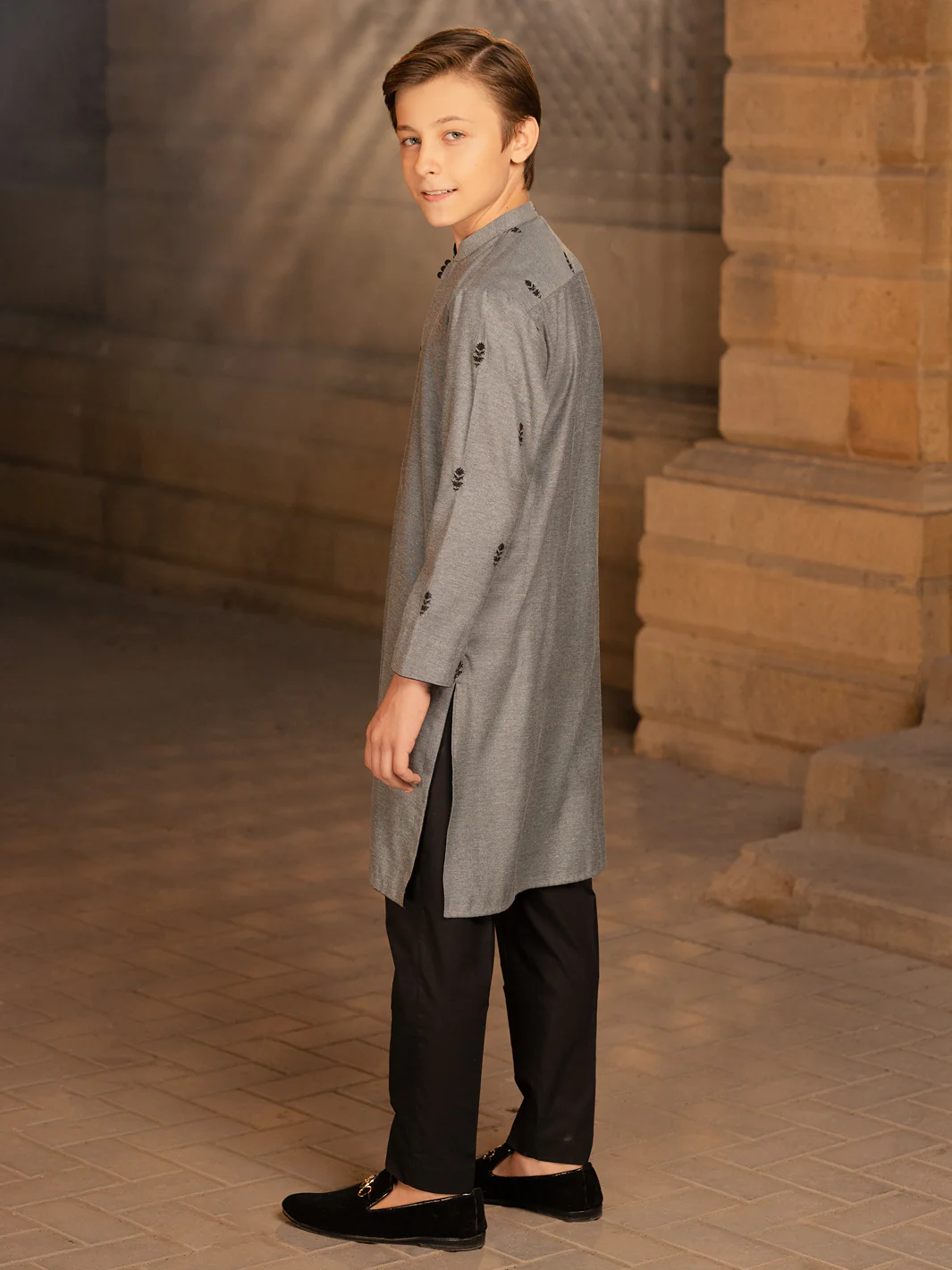 Grey Kurta - ALT-K-046A - Image 4