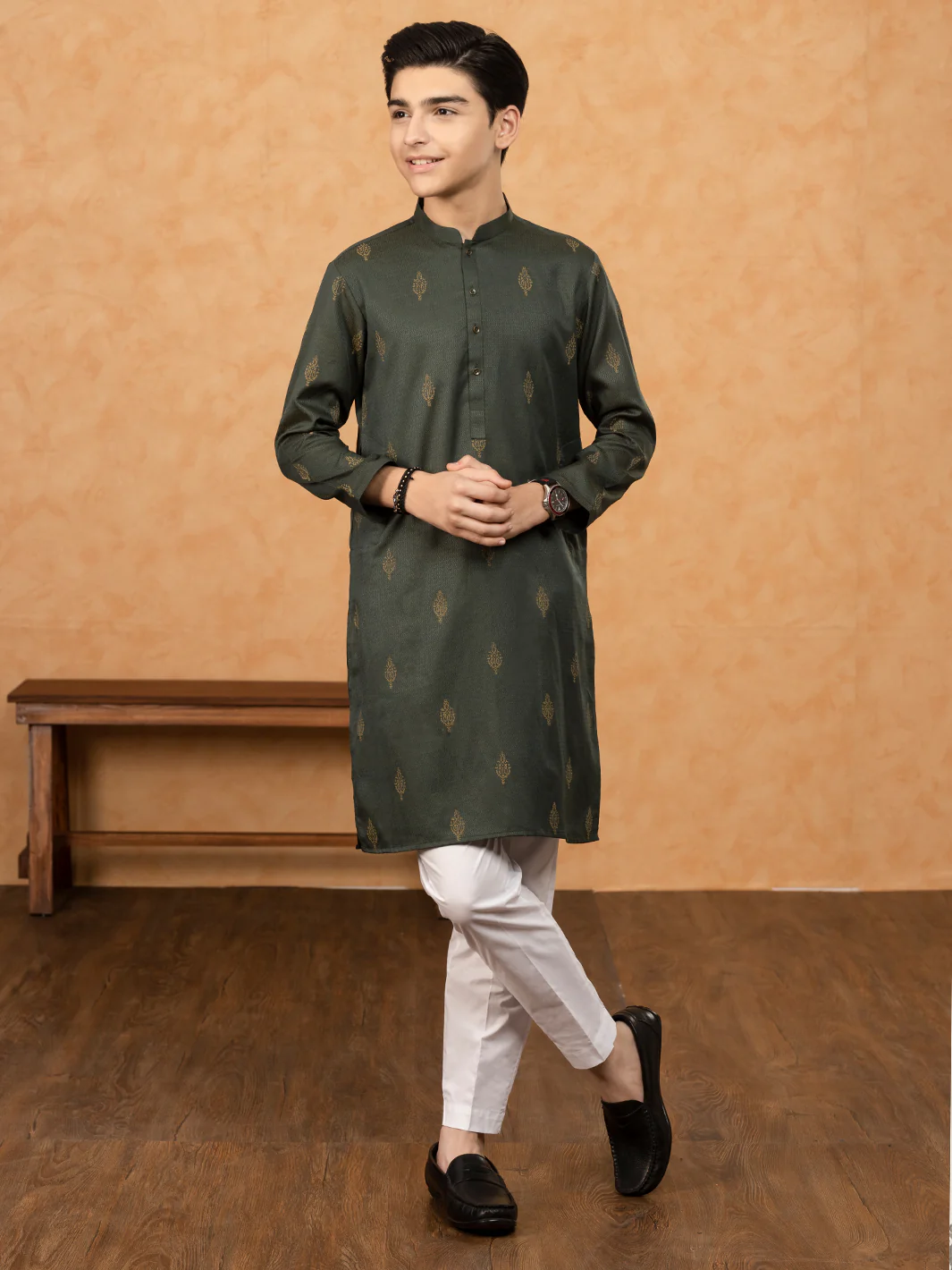 Green Blended Kurta - ALT-K-047B