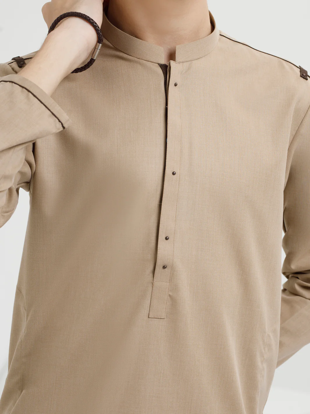Khaki Blended Kurta - ALT-K-051 - Image 4