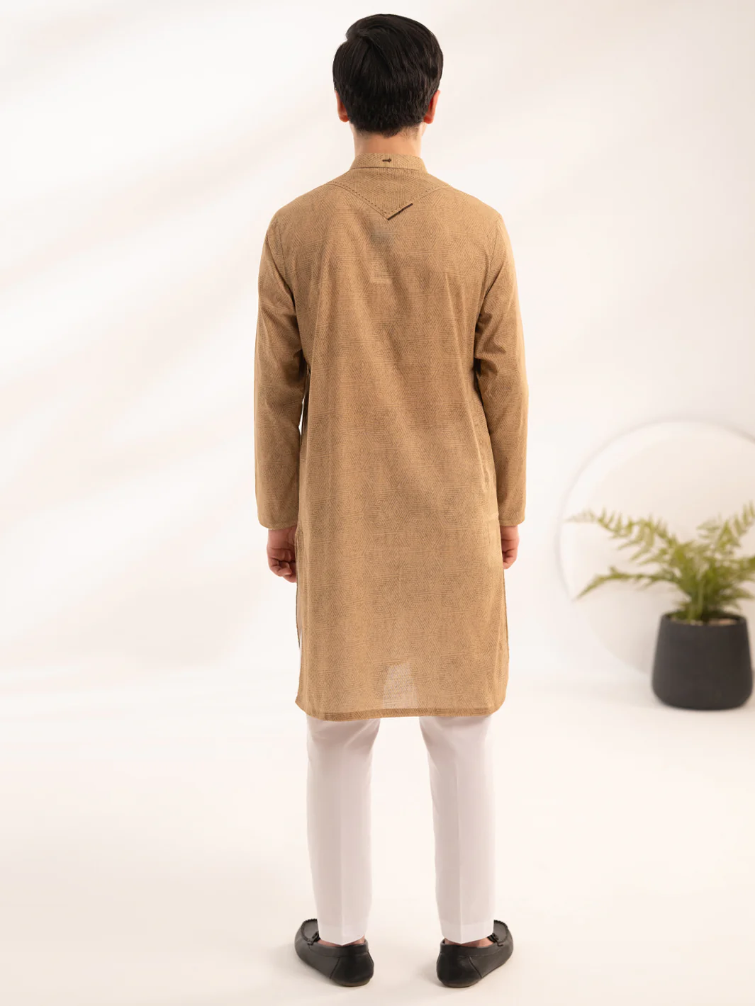 Beige Cotton Kurta - ALT-K-067 - Image 3