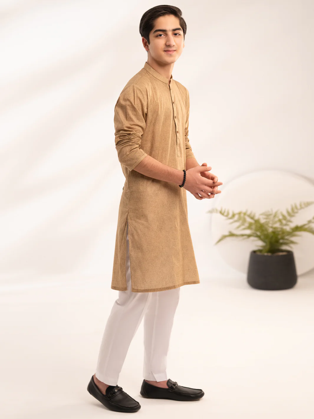 Beige Cotton Kurta - ALT-K-067 - Image 5