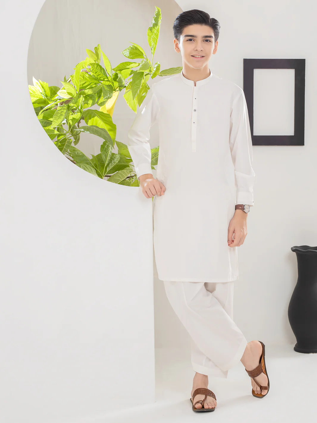 White Blended Kameez Shalwar - ALT-KT-042
