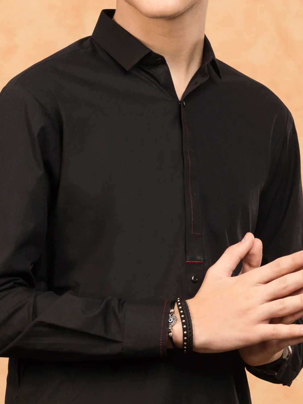 Black Cotton Kurta Trouser - ALT-KS-043 - Image 3