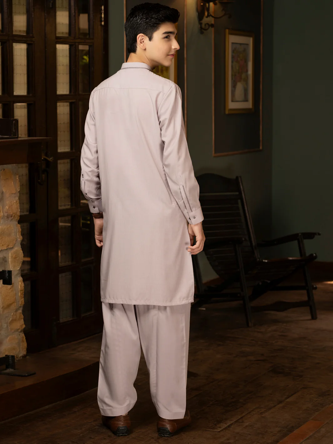 Light Purple Blended Kameez Shalwar - ALT-KS-070 - Image 2