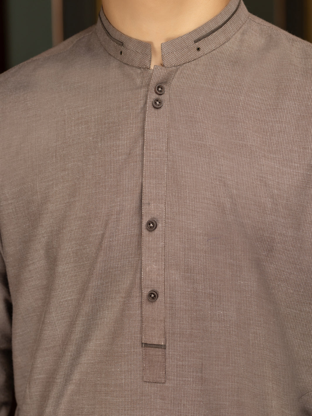 Brown Blended Kameez Shalwar - ALT-KS-073 - Image 2