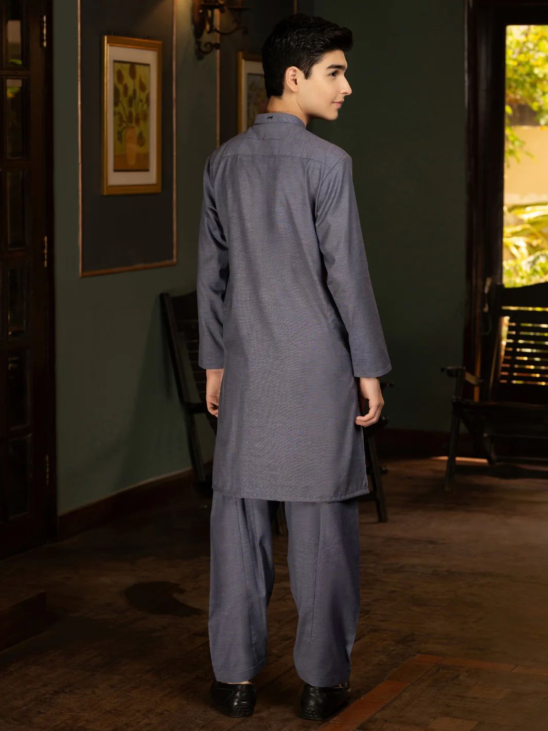 Blue Blended Kameez Shalwar - ALT-KS-074 - Image 2