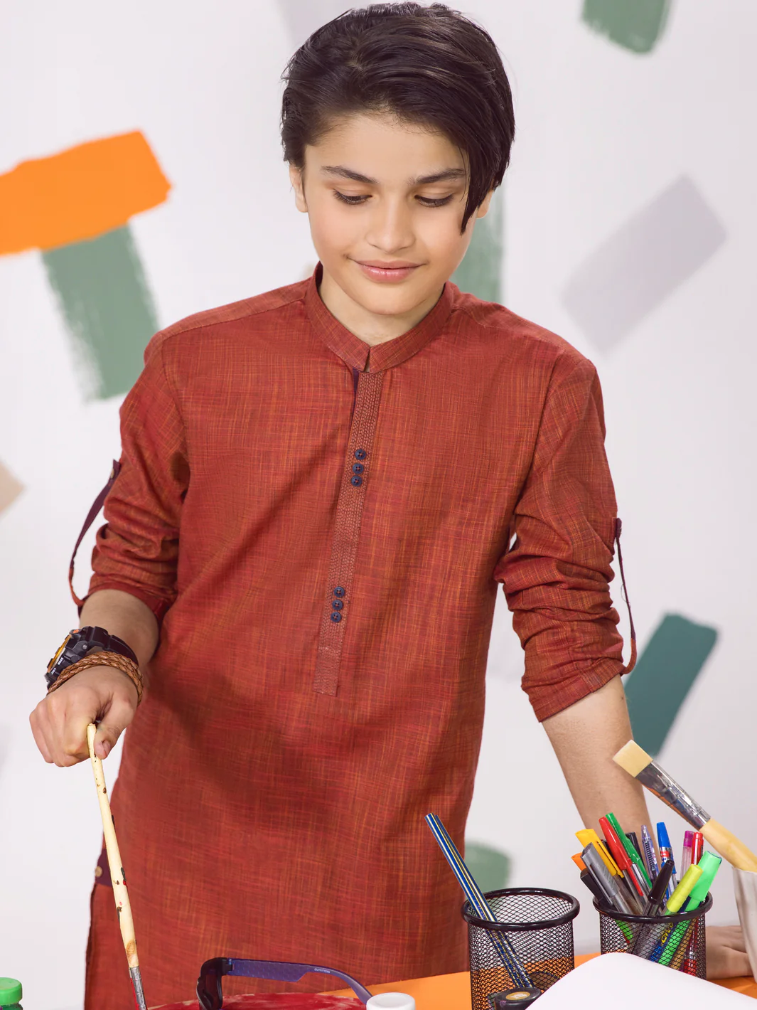 Red Boy Kurta Trouser - ALT-KT-007 - Image 2