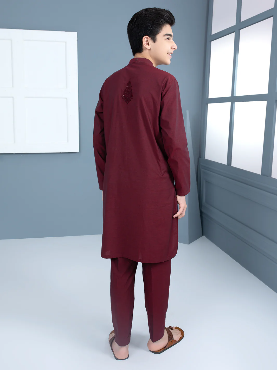 Maroon Kurta Trouser - ALT-KT-012 - Image 2