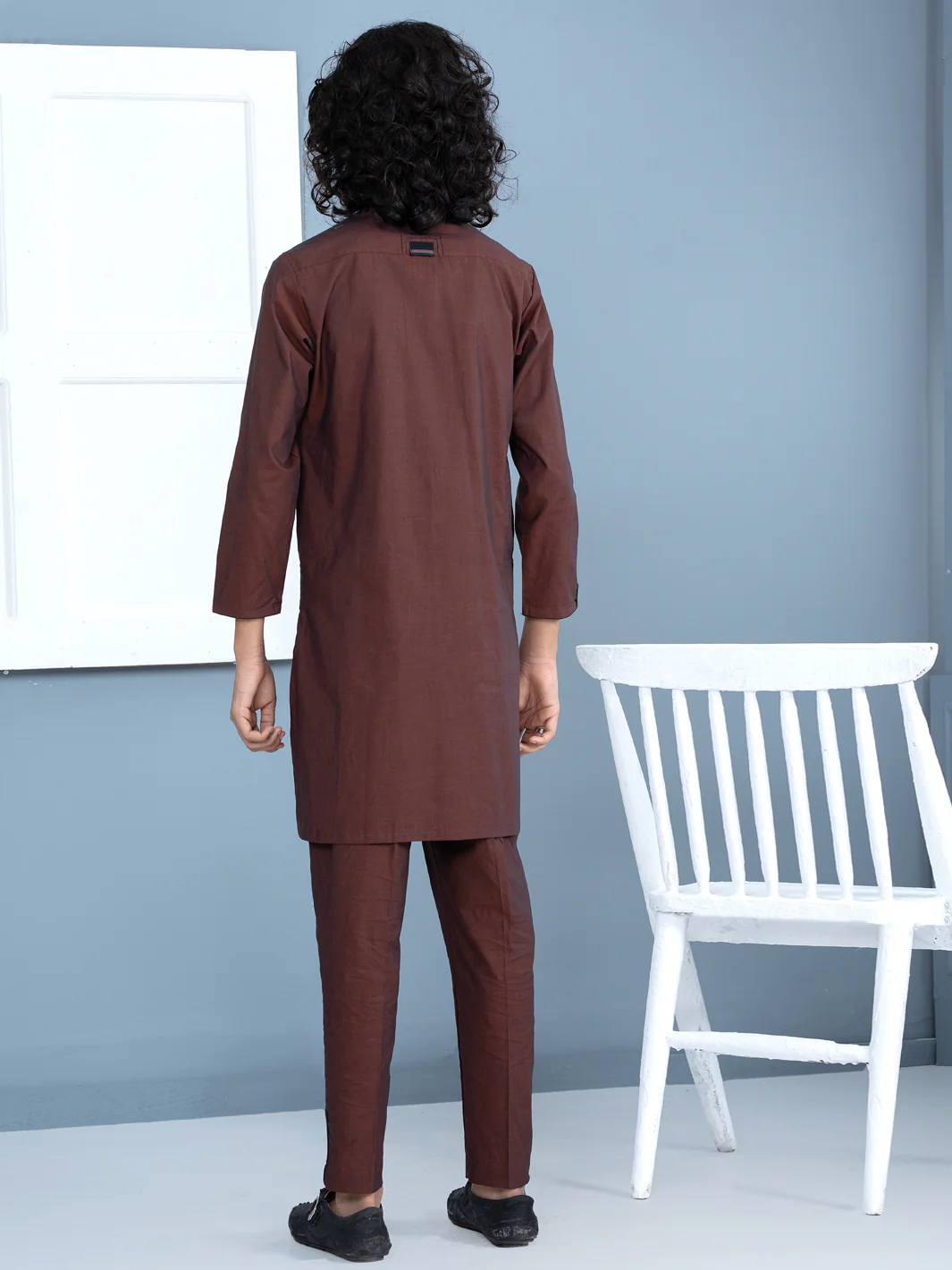 Dark Brown Cotton Kurta Trouser - ALT-KT-013 - Image 3