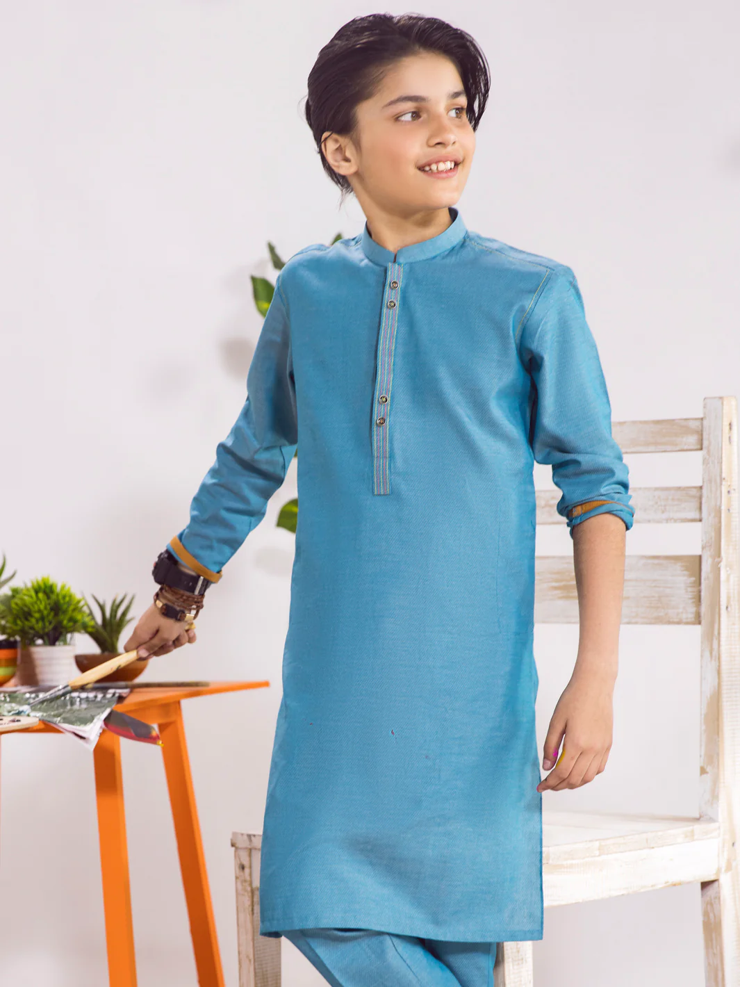 Aqua Blue Boy Kurta Trouser - ALT-KT-015 - Image 4