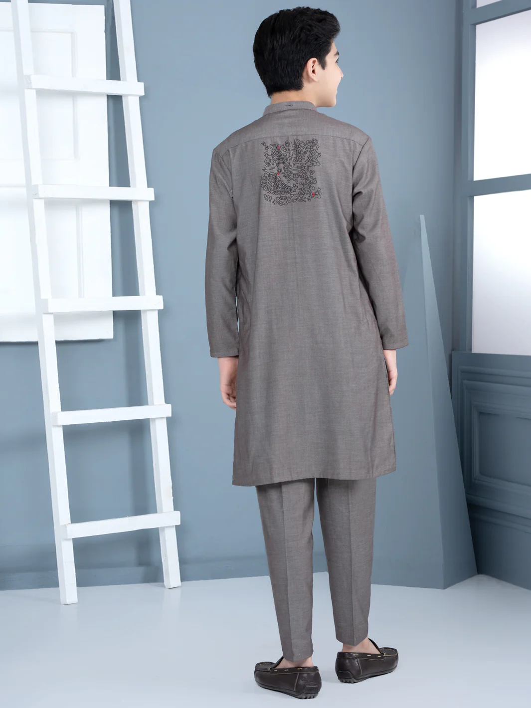 Brown Blended Kurta Trouser - ALT-KT-018 - Image 3