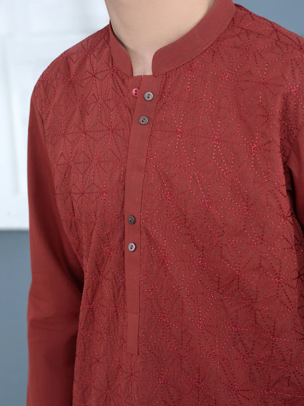 Rust Cotton Kurta Trouser - ALT-KT-026 - Image 2