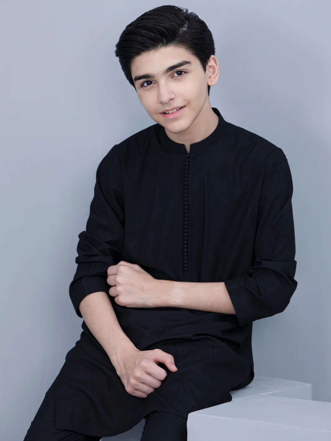 Black Blended Kurta Trouser - ALT-KT-036B - Image 3