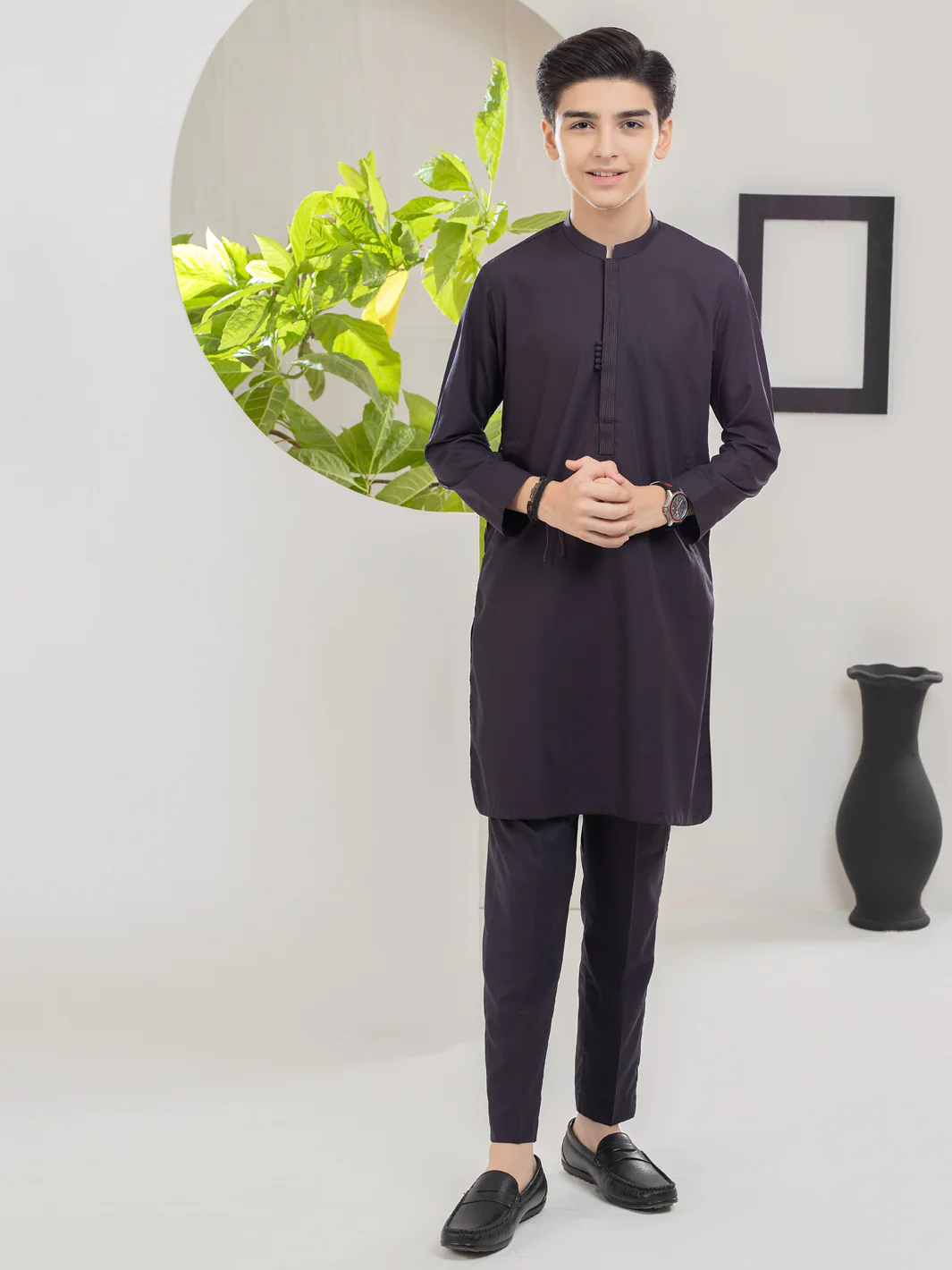 Dark Purple Blended Kurta Trouser - ALT-KT-040