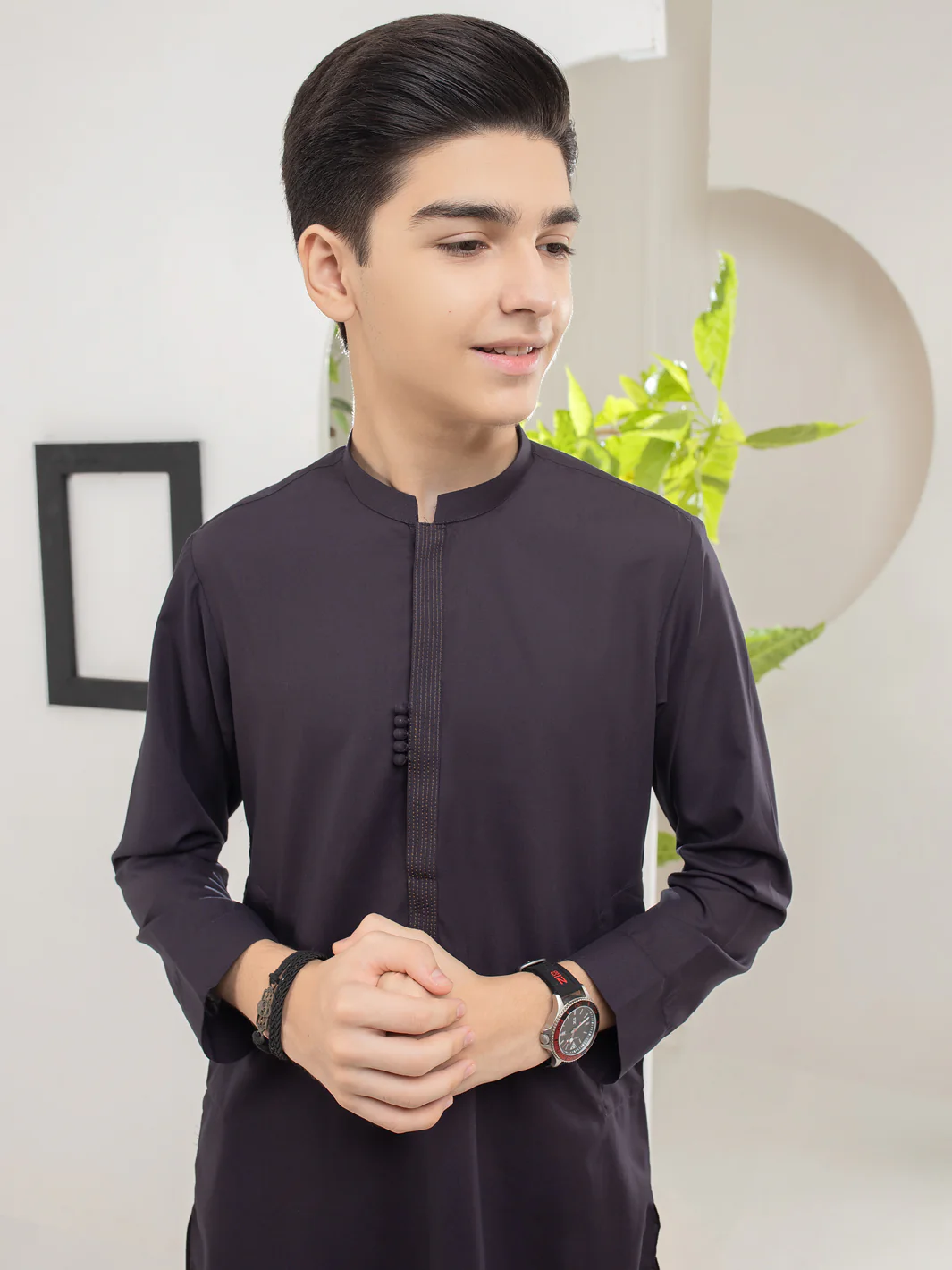 Dark Purple Blended Kurta Trouser - ALT-KT-040 - Image 4