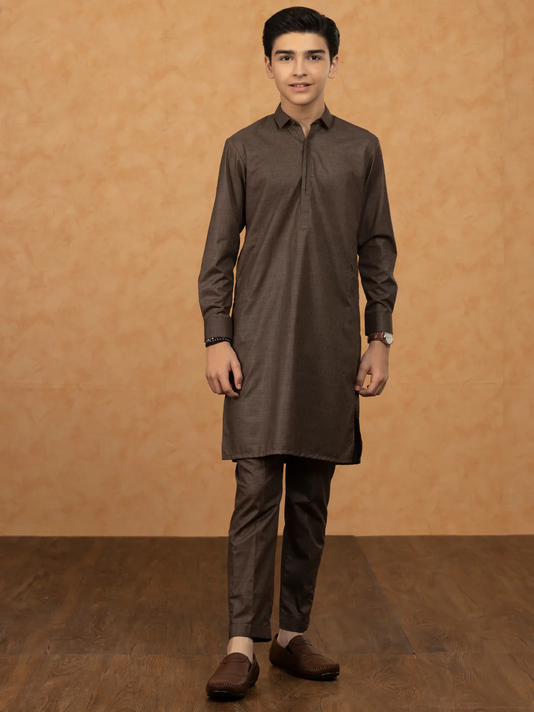 Brown Blended Kurta Trouser - ALT-KT-044