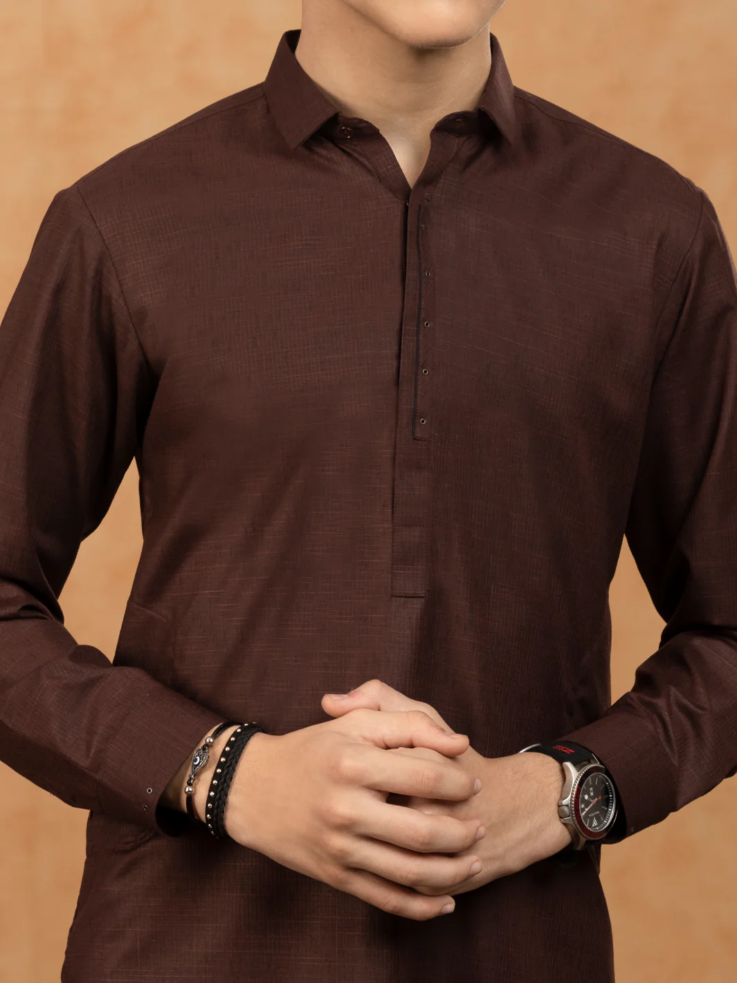 Maroon Blended Kurta Trouser - ALT-KT-045 - Image 3