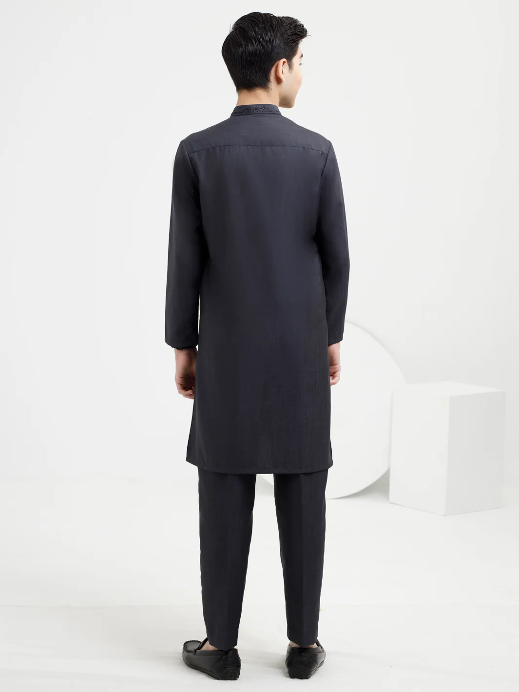 Charcoal Grey Blended Kurta Trouser - ALT-KT-055 - Image 3