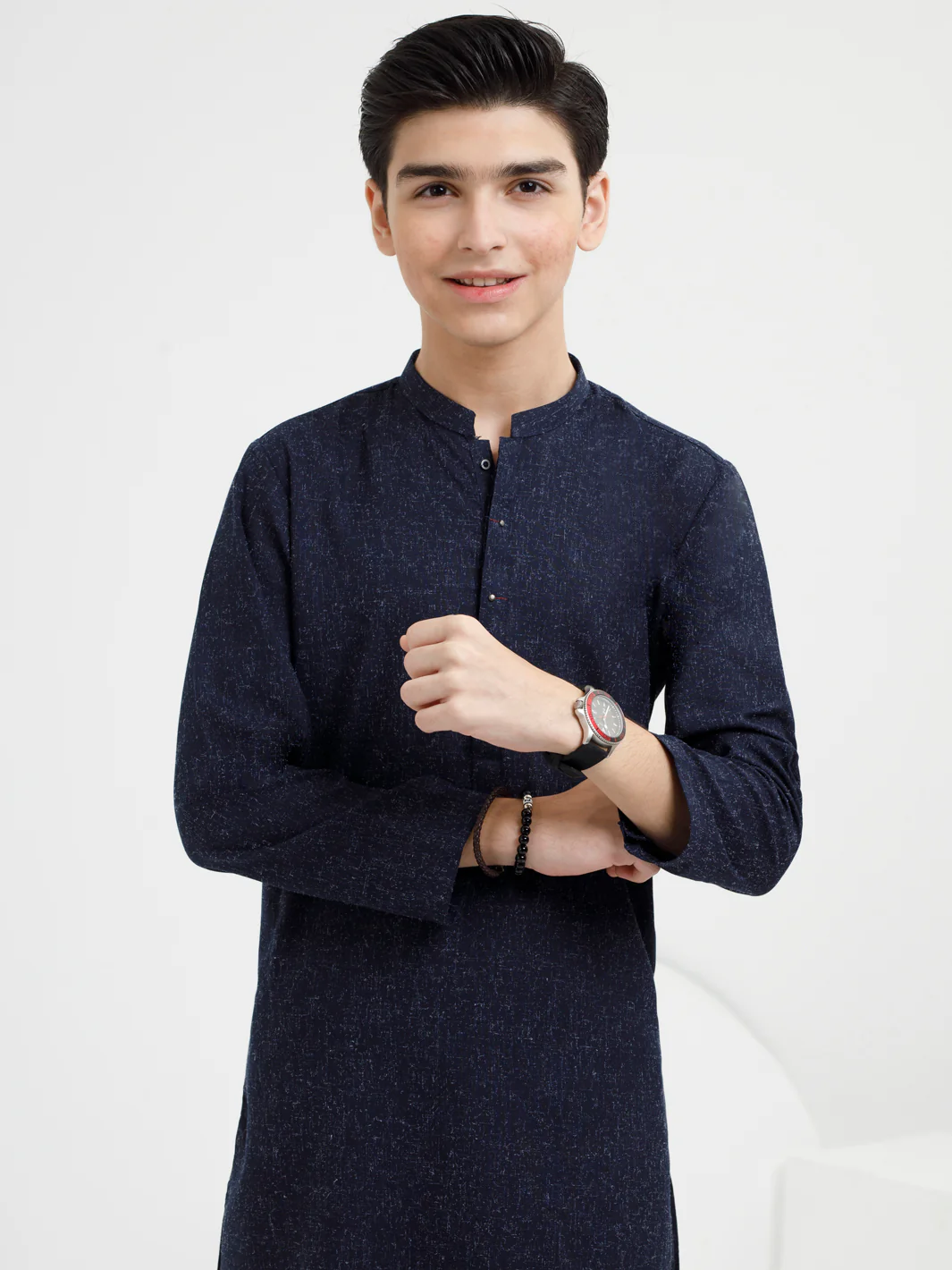 Dark Blue Blended Kurta Trouser - ALT-KT-064 - Image 2