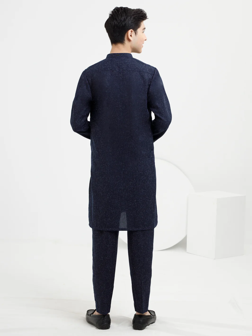 Dark Blue Blended Kurta Trouser - ALT-KT-064 - Image 3