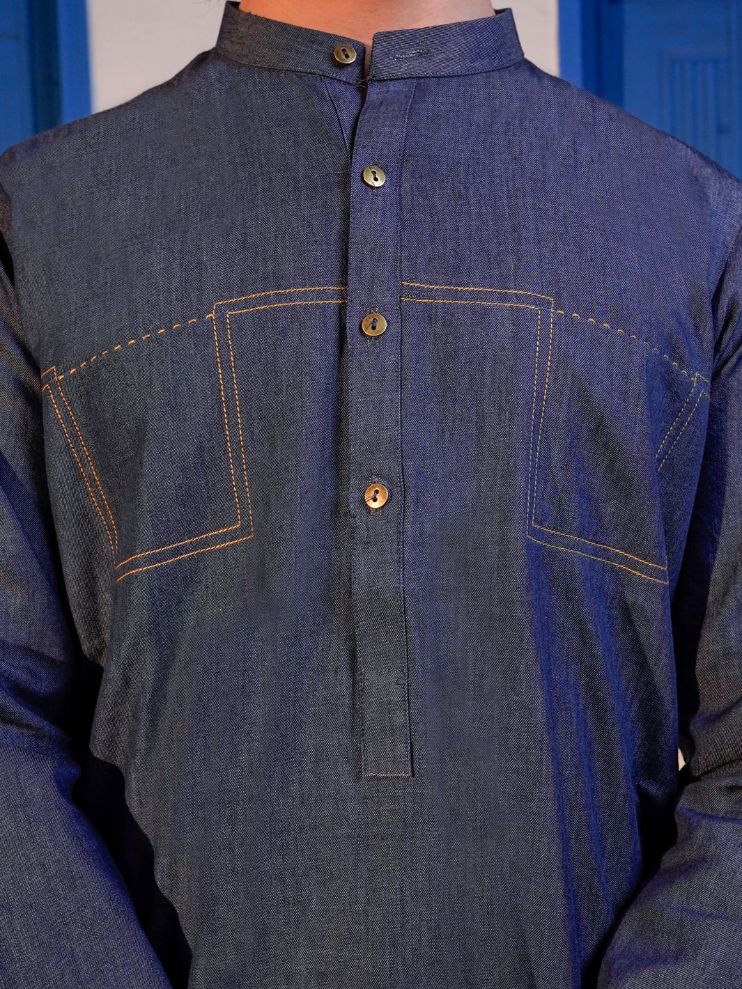 Indigo Blended Kurta Trouser - ALT-KT-067 - Image 4