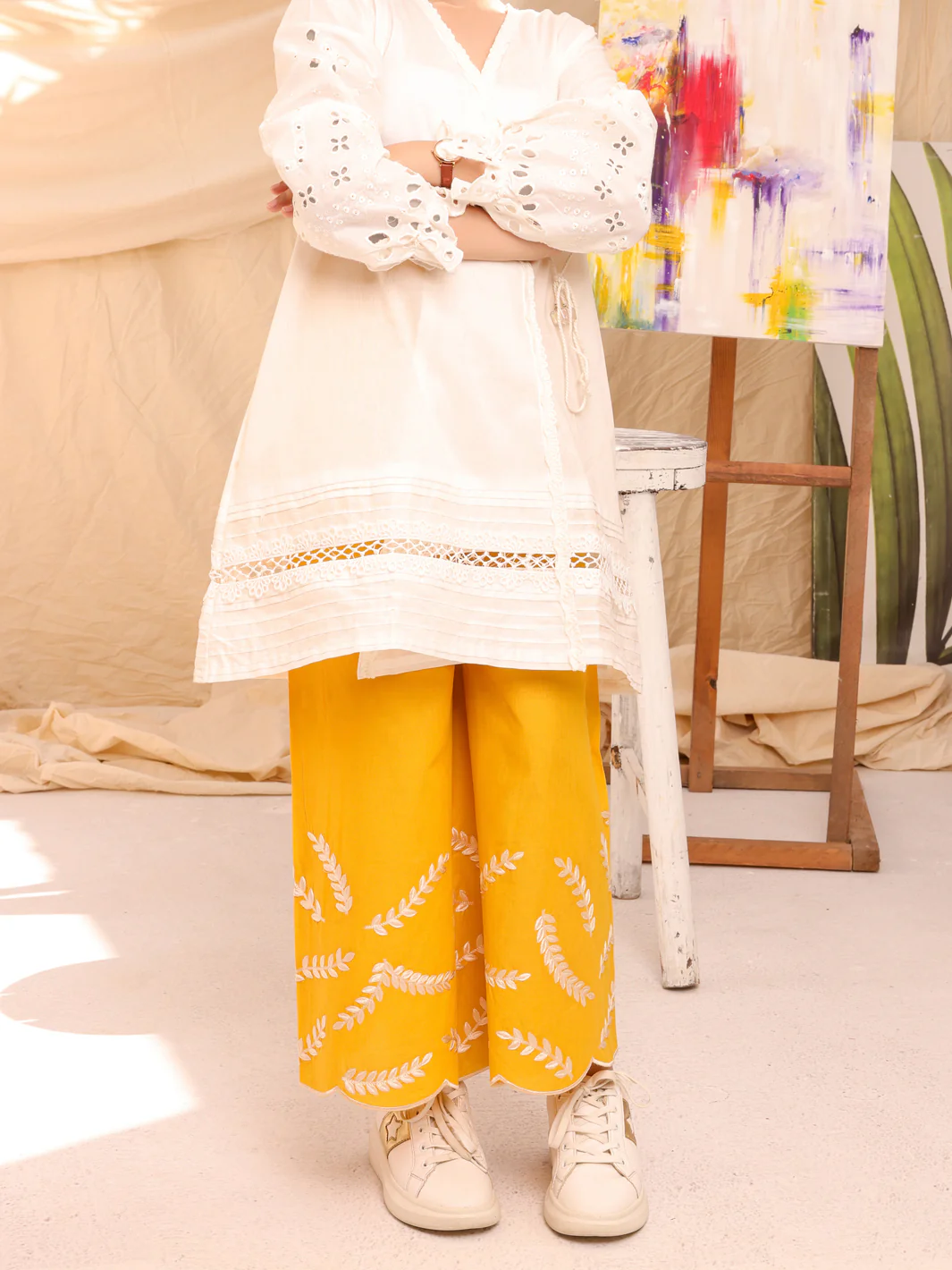 White Cambric Kurti - ALT-LK-1011