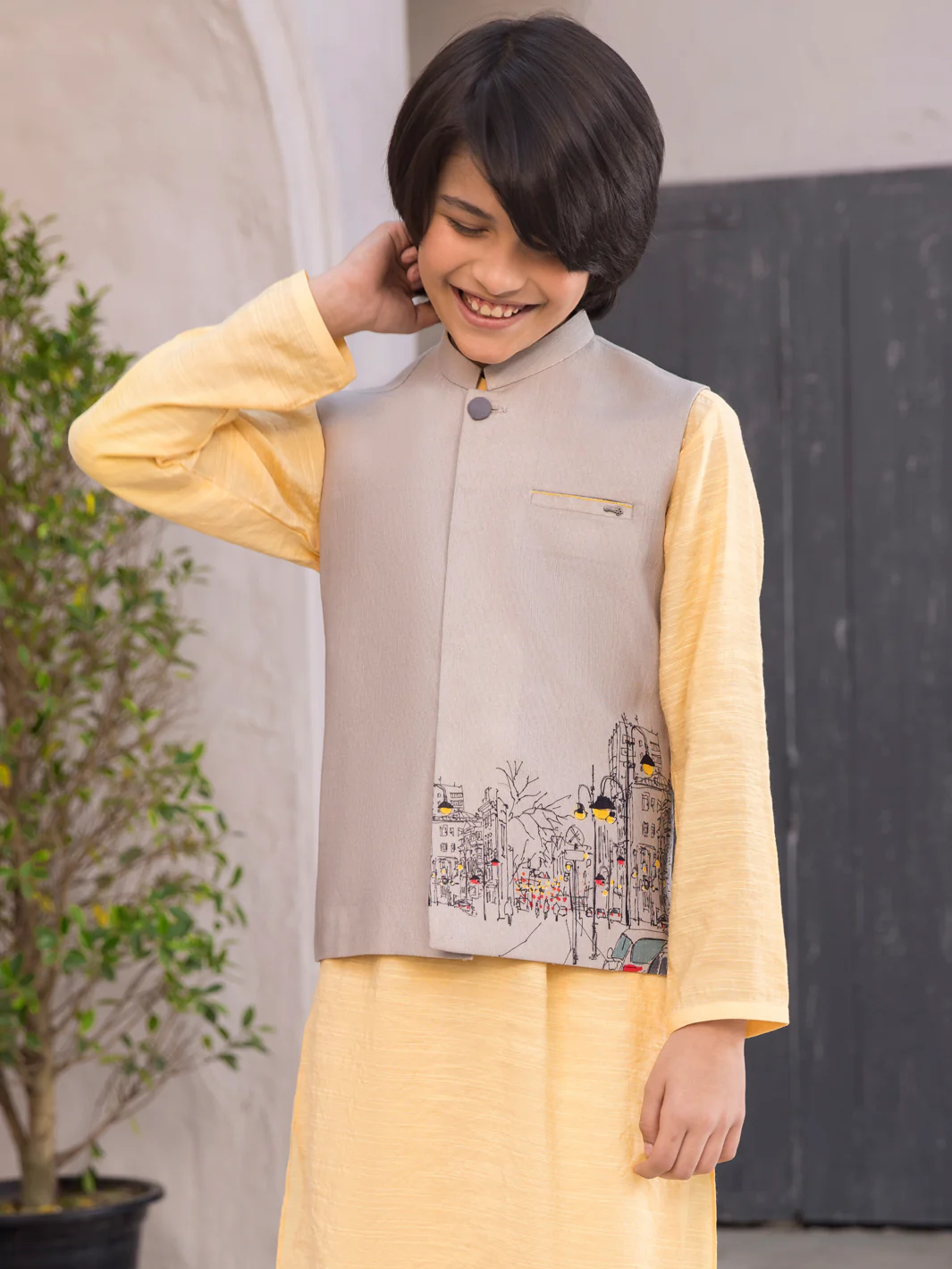 Grey Blended Boy Waistcoat - ALT-WC-002 - Image 4