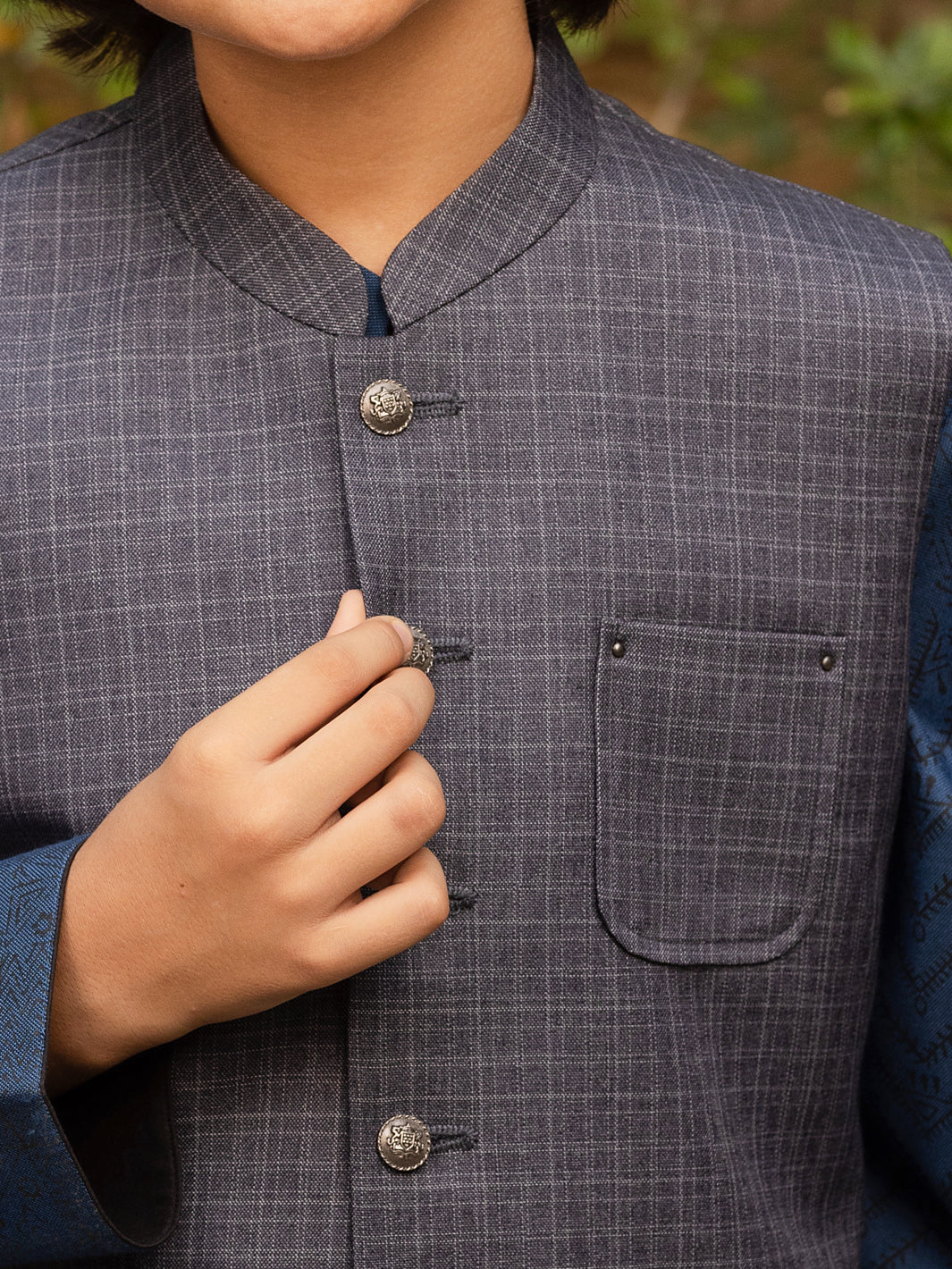 Blue-Grey Waistcoat - ALT-WC-011B - Image 3