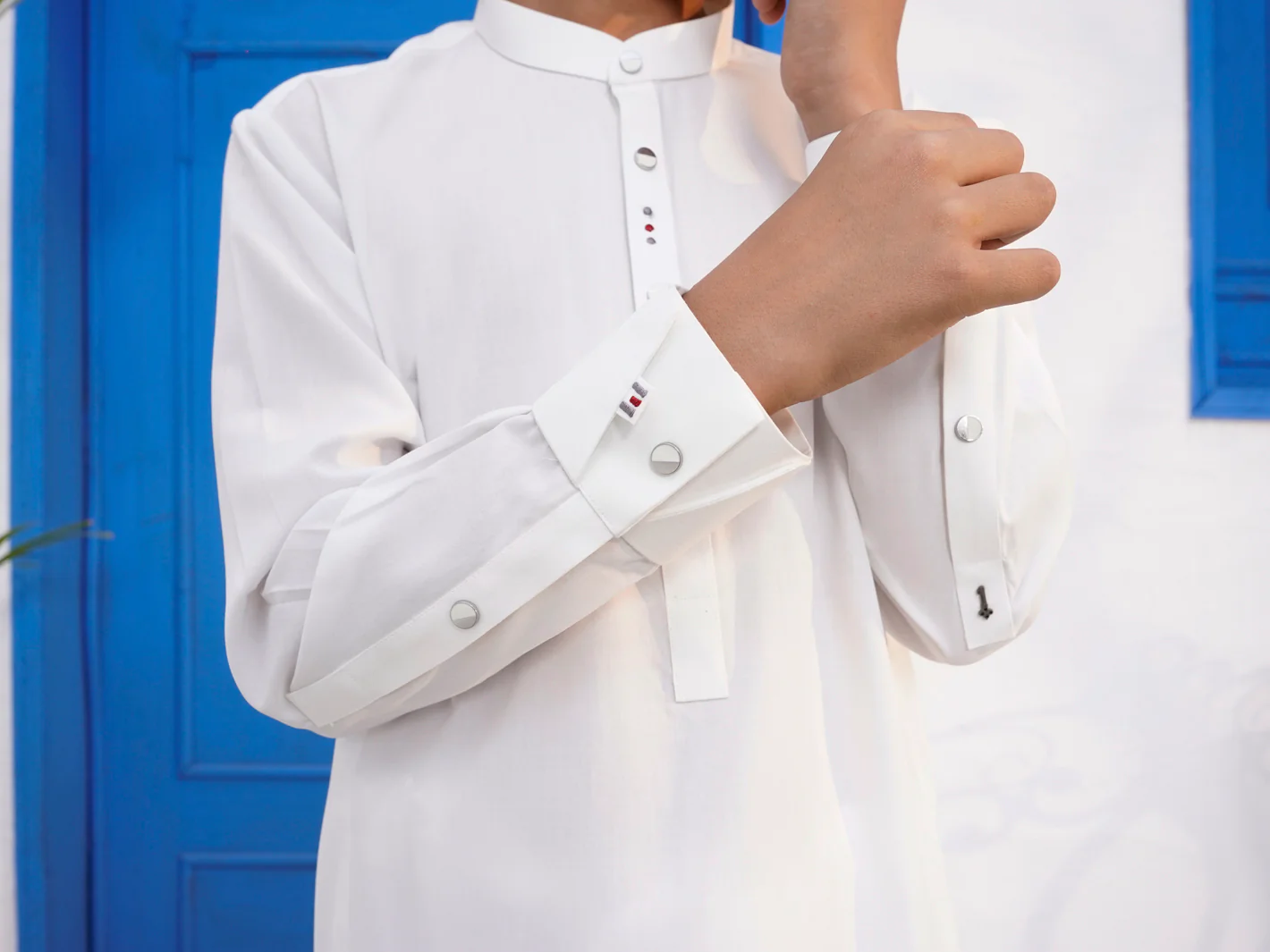 White Blended Kameez Shalwar - ALTET-KS-001 - Image 4