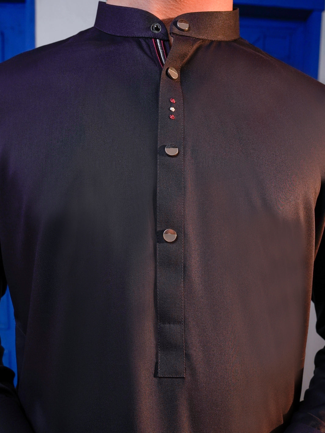 Black Blended Kameez Shalwar - ALTET-KS-004 - Image 4