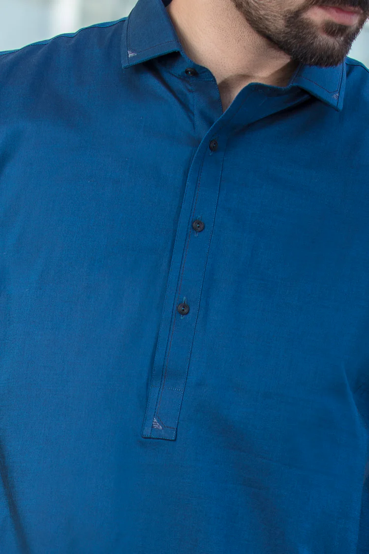 Royal Blue Kameez Shalwar - ALWA-KS-060 - Image 2