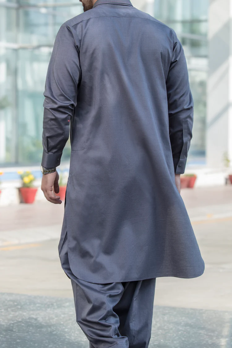Grey Kameez Shalwar - ALWA-KS-061 - Image 3